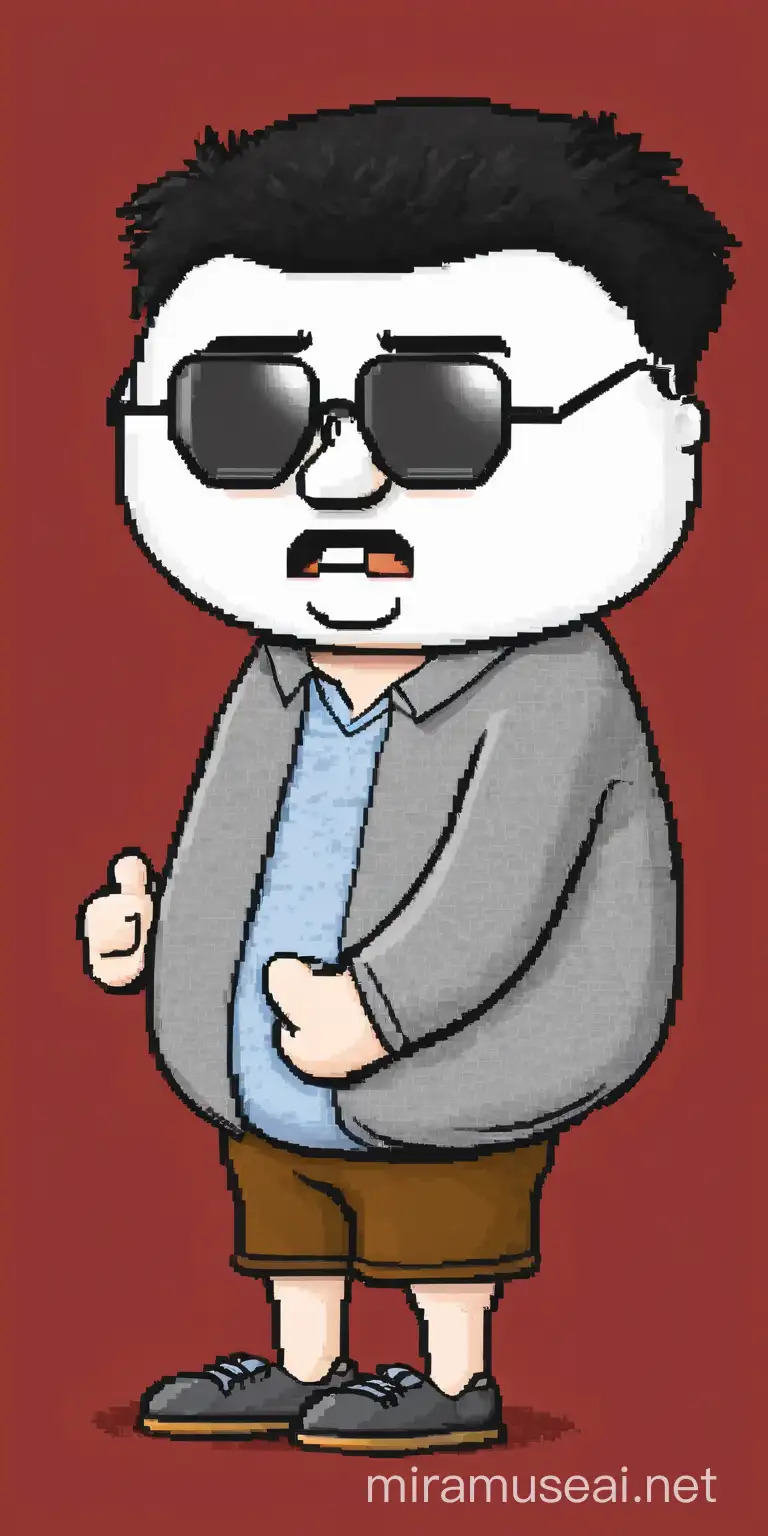 Character with Black Glasses in High Definition