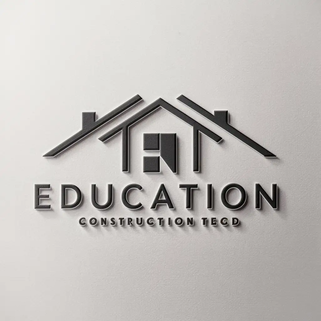 a logo design,with the text "education", main symbol:house,Moderate,be used in Construction industry,clear background