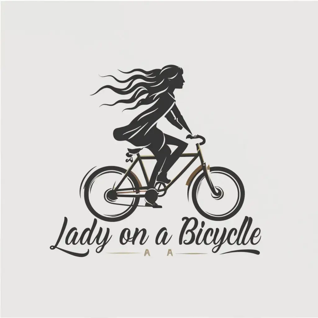 a logo design,with the text "Lady on a bicycle", main symbol:Girl on a bicycle,Moderate,be used in Events industry,clear background