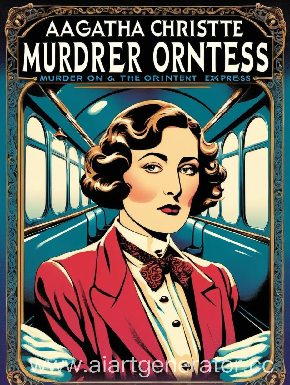 Vintage-Style-Woman-on-Murder-on-the-Orient-Express-Book-Cover