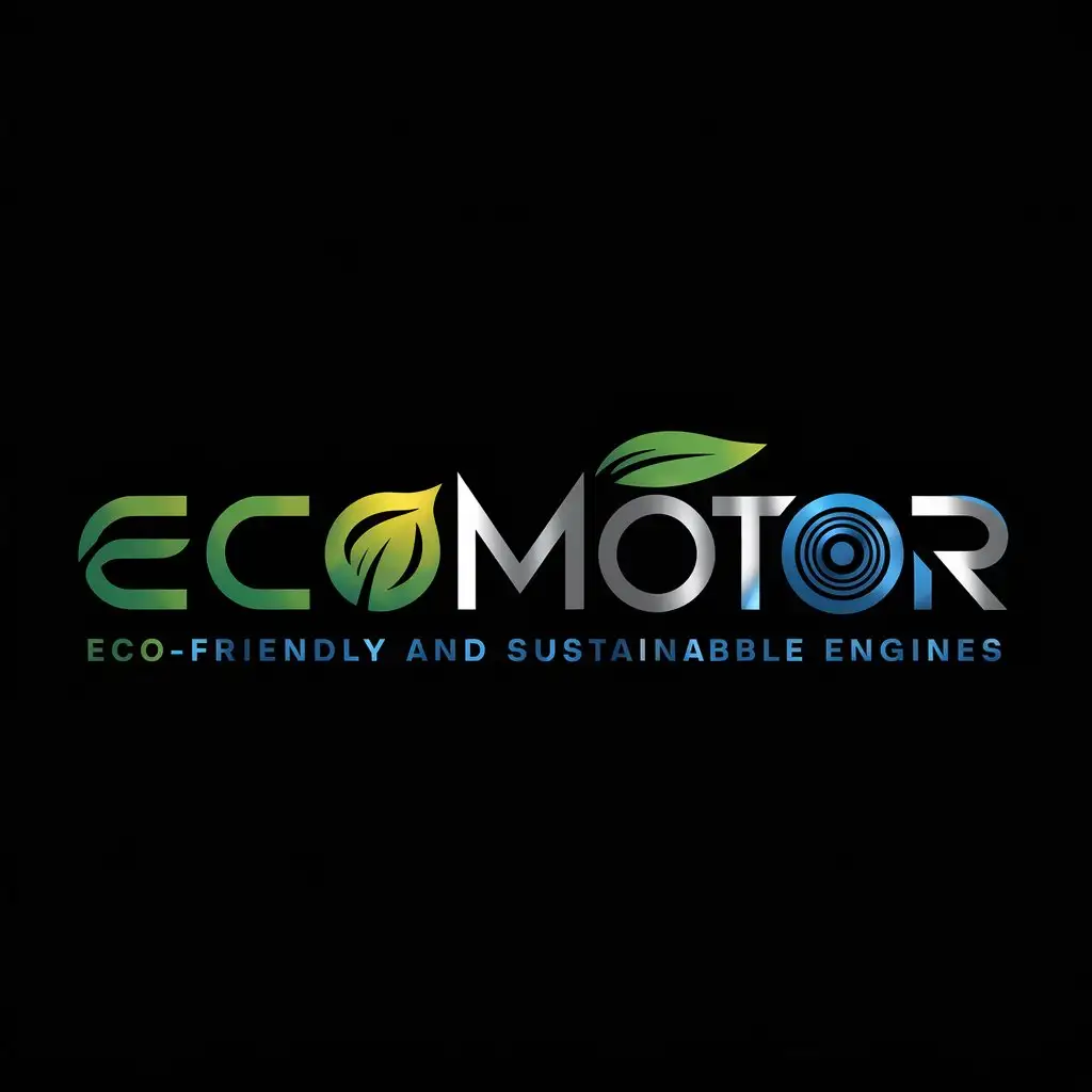 EcoMotor Motor and EcoFriendly Logo Design in Green and Blue