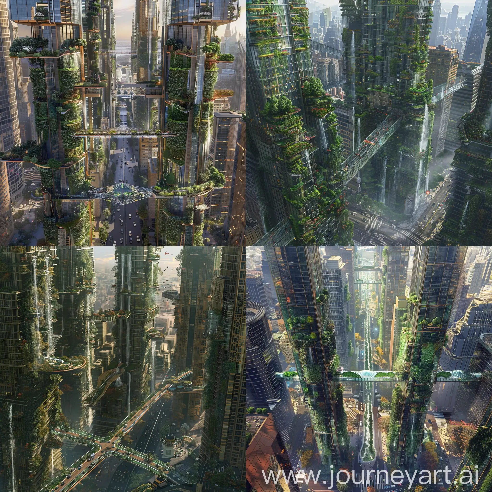 Futuristic-Cityscape-with-Hanging-Gardens-and-Bridges