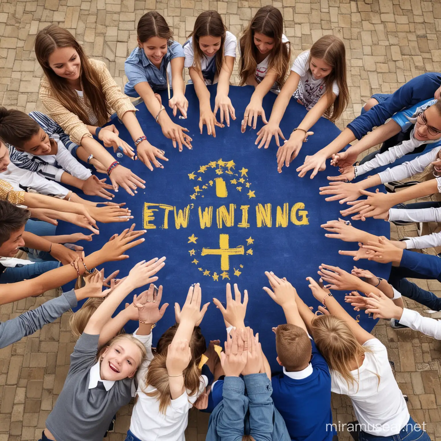 Etwinning Schüler freude kollaboratives arbeiten zukunft einheit Freiheit Recht gemeinsam friede zuversicht Vertrauen fortschritt gemeint miteinander durcheinander 