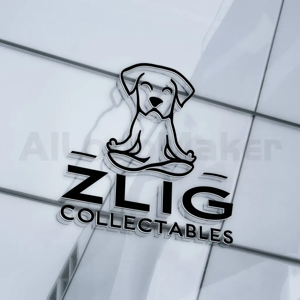 a logo design,with the text "Zlig Collectables", main symbol:Dog Meditating,Moderate,be used in Animals Pets industry,clear background