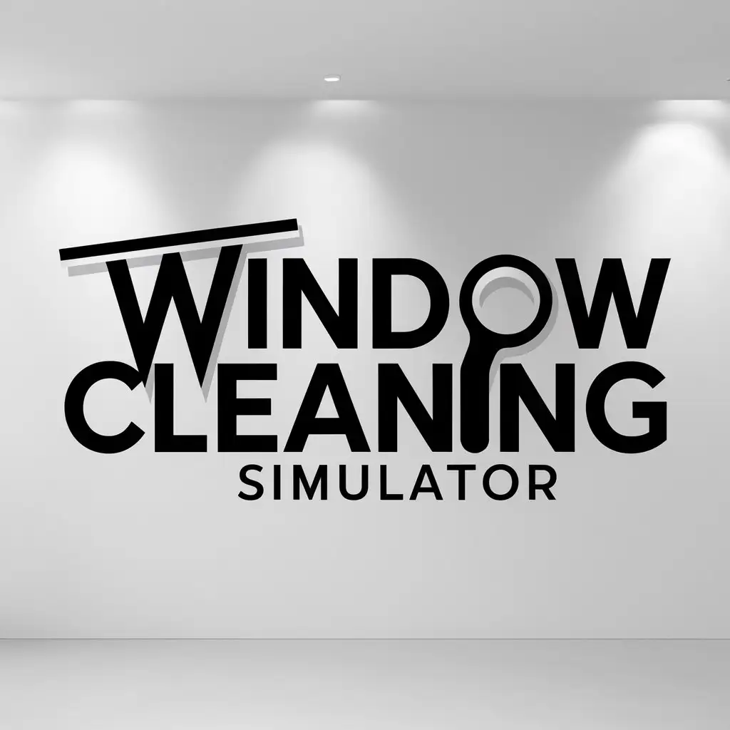 A logo with the text, "Window Cleaning Simulator" needs to be in a shape of a symbol.