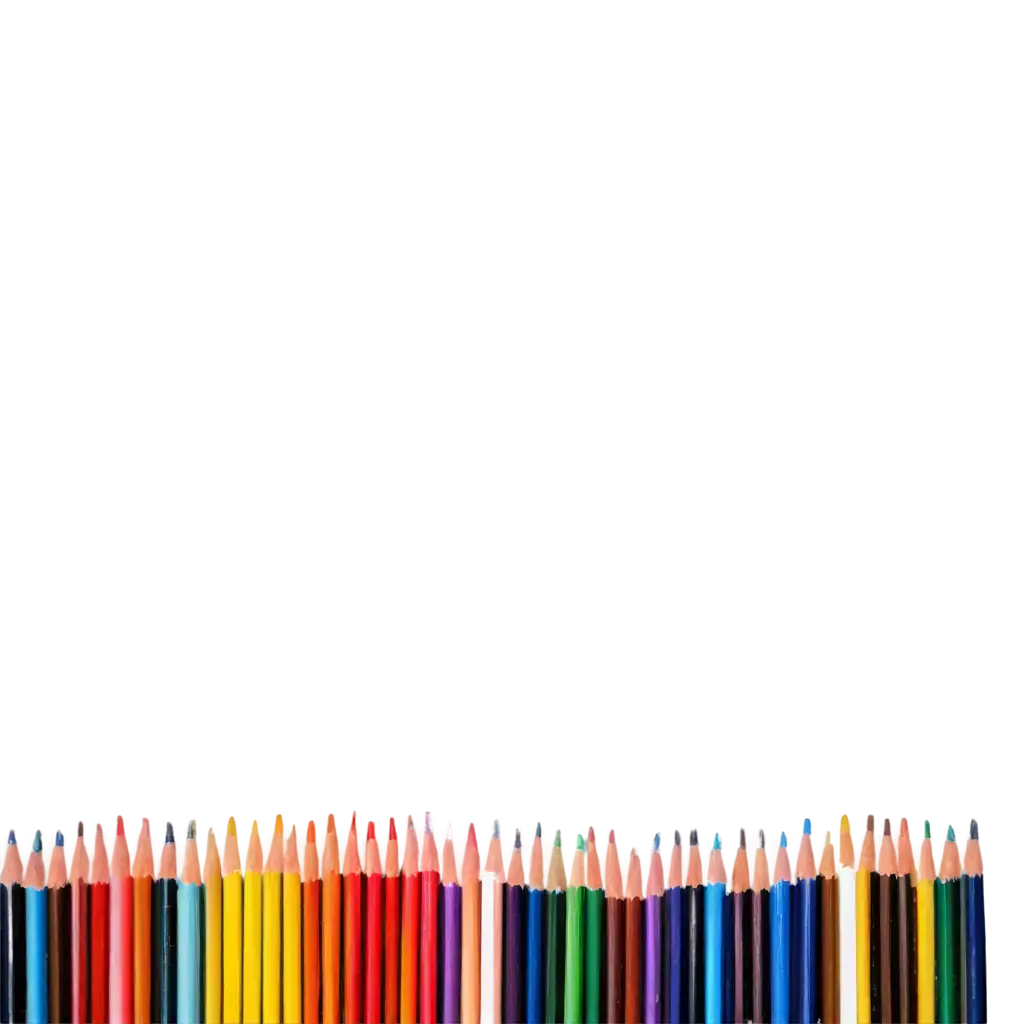 bright color pencils lined up horizontally making a fence