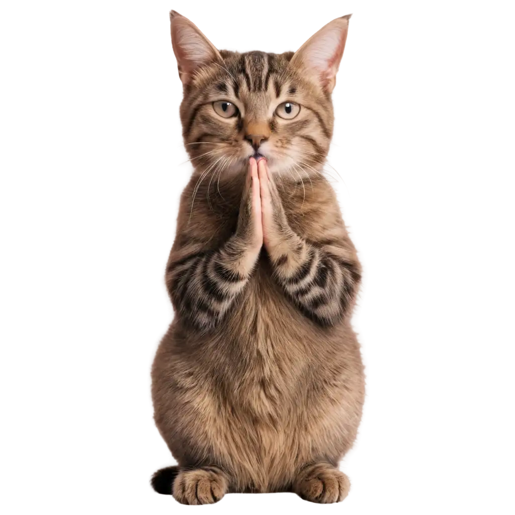 Divine-Presence-Praying-Cat-PNG-Illustration