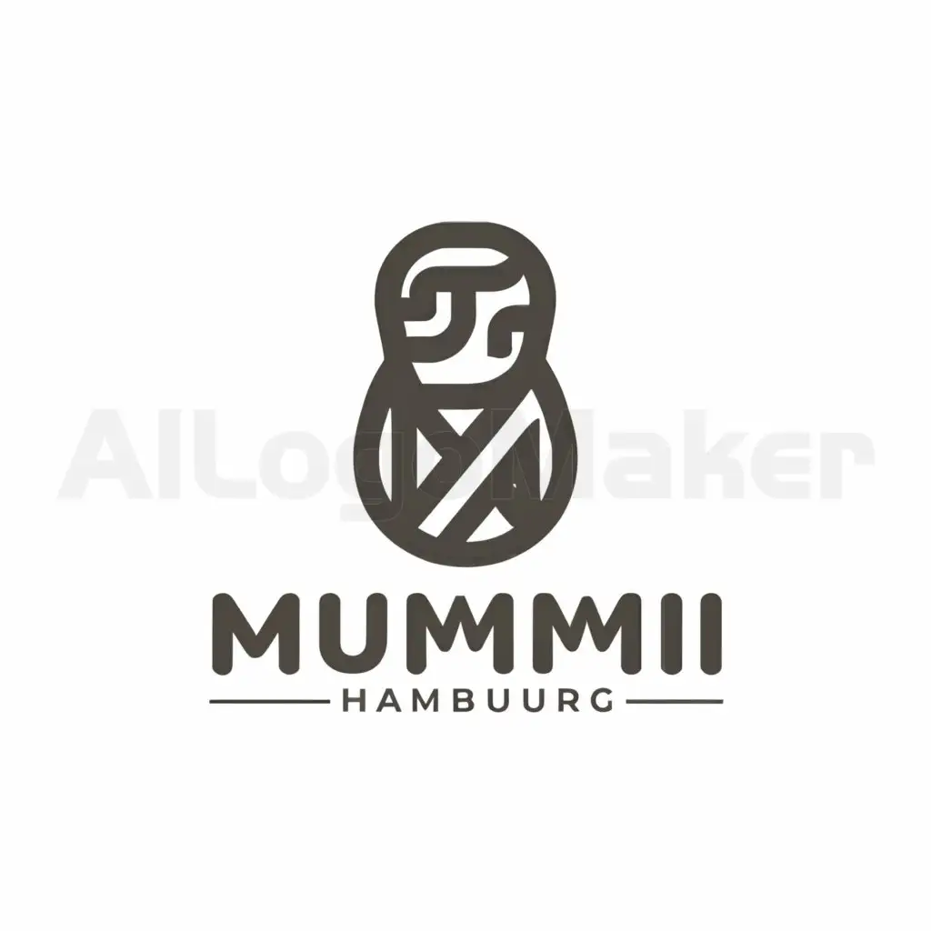 a logo design,with the text "Mummi", main symbol:mummi
Hamburg
,Minimalistic,be used in baby industry,clear background