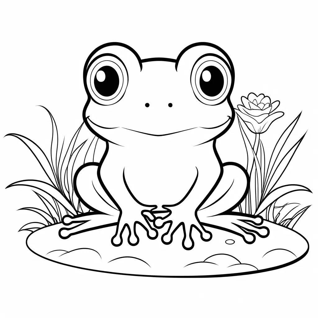 Cute-Frog-Coloring-Page-Simple-Line-Art-for-Kids