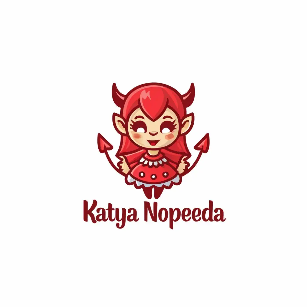 LOGO-Design-For-Katya-Neposeda-Cheerful-Devil-Girl-Concept-with-Clean-Background