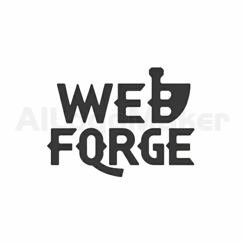 a logo design,with the text "Web Forge", main symbol:anvil,Moderate,be used in Internet industry,clear background