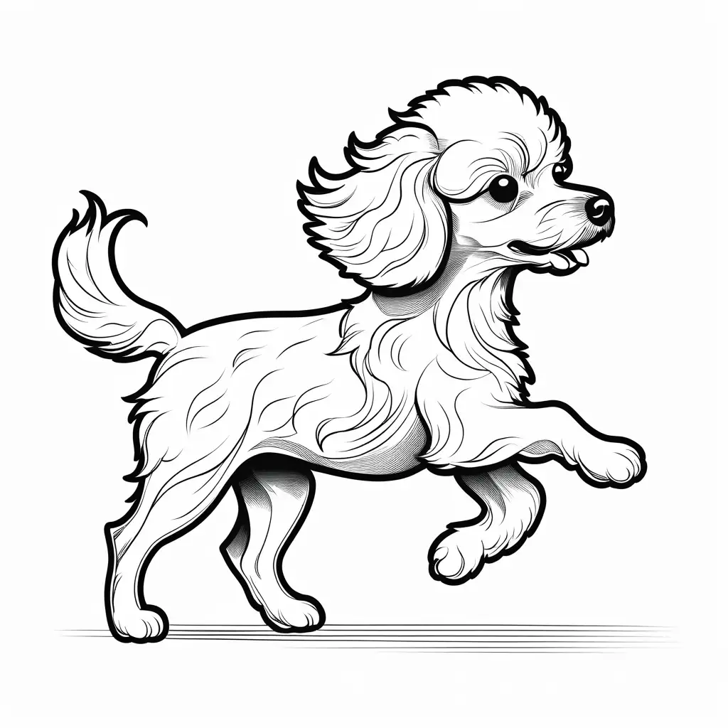 Toy-Poodle-Chasing-Tail-Coloring-Page