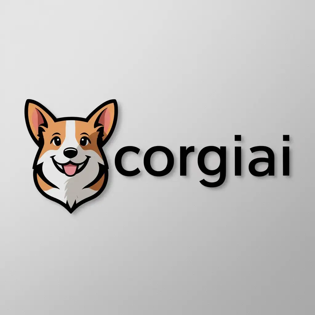 a logo design,with the text "corgiai", main symbol:corgi,happy,Moderate,be used in Technology industry,clear background