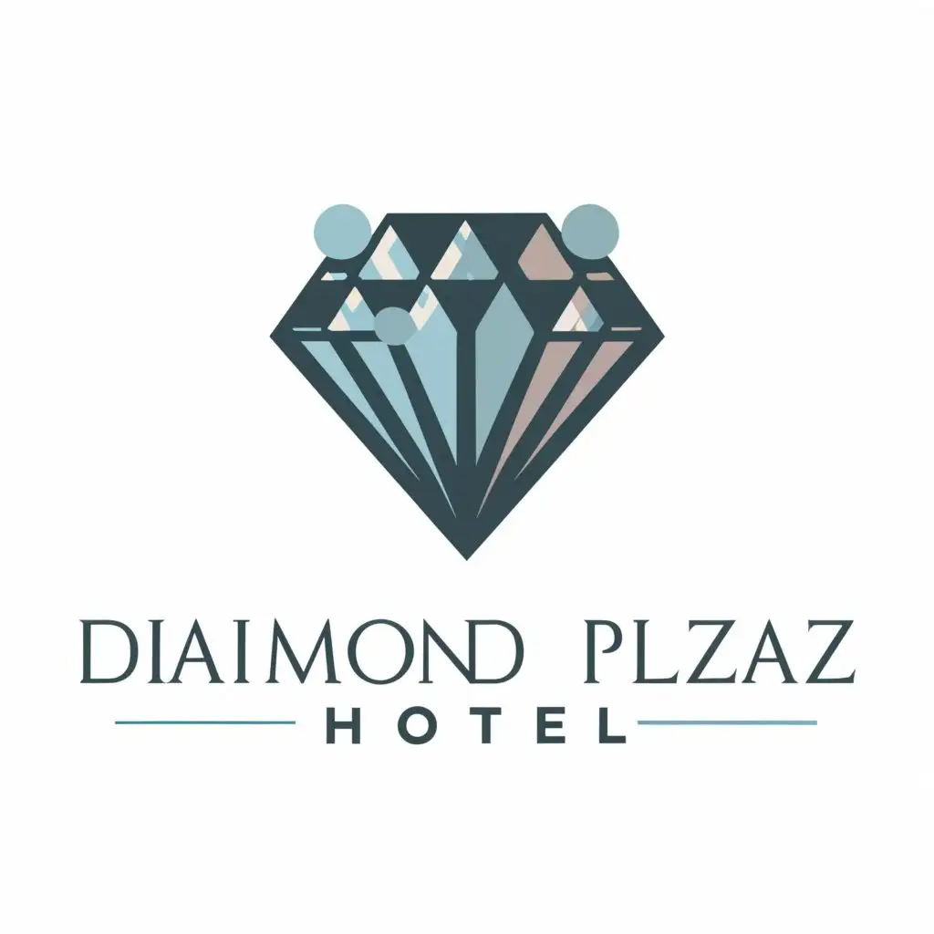 a logo design,with the text "DIAMOND PLAZZA HOTEL", main symbol:DIAMOND / HOTEL,Minimalistic,be used in Real Estate industry,clear background