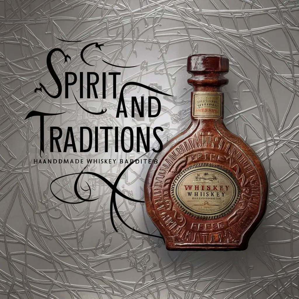 a logo design,with the text "spirit and traditions", main symbol:Handmade Whiskey,complex,clear background
