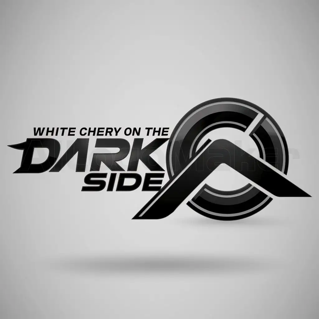 a logo design,with the text "White Chery on the Dark Side", main symbol:Krossover,complex,be used in Automotive industry,clear background