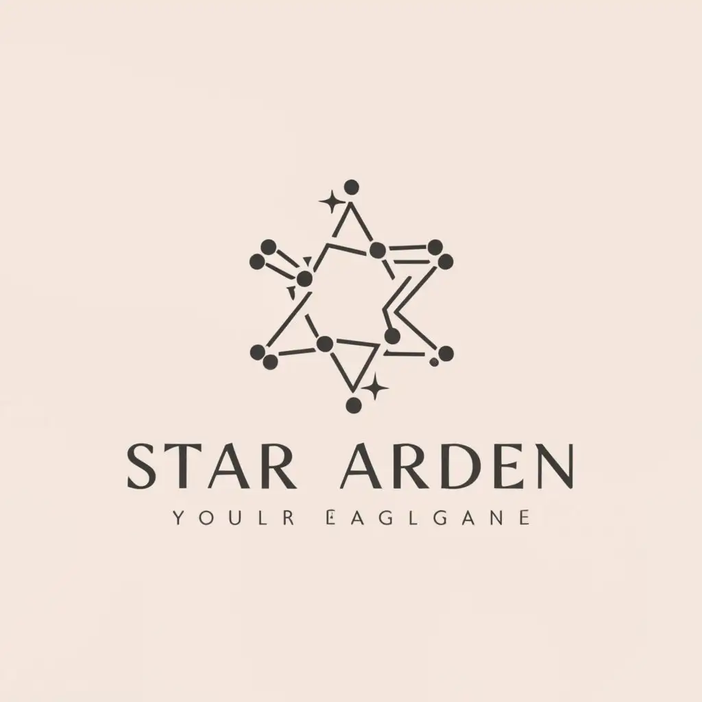 a logo design,with the text "Star Garden", main symbol:Stars, lines,Minimalistic,clear background