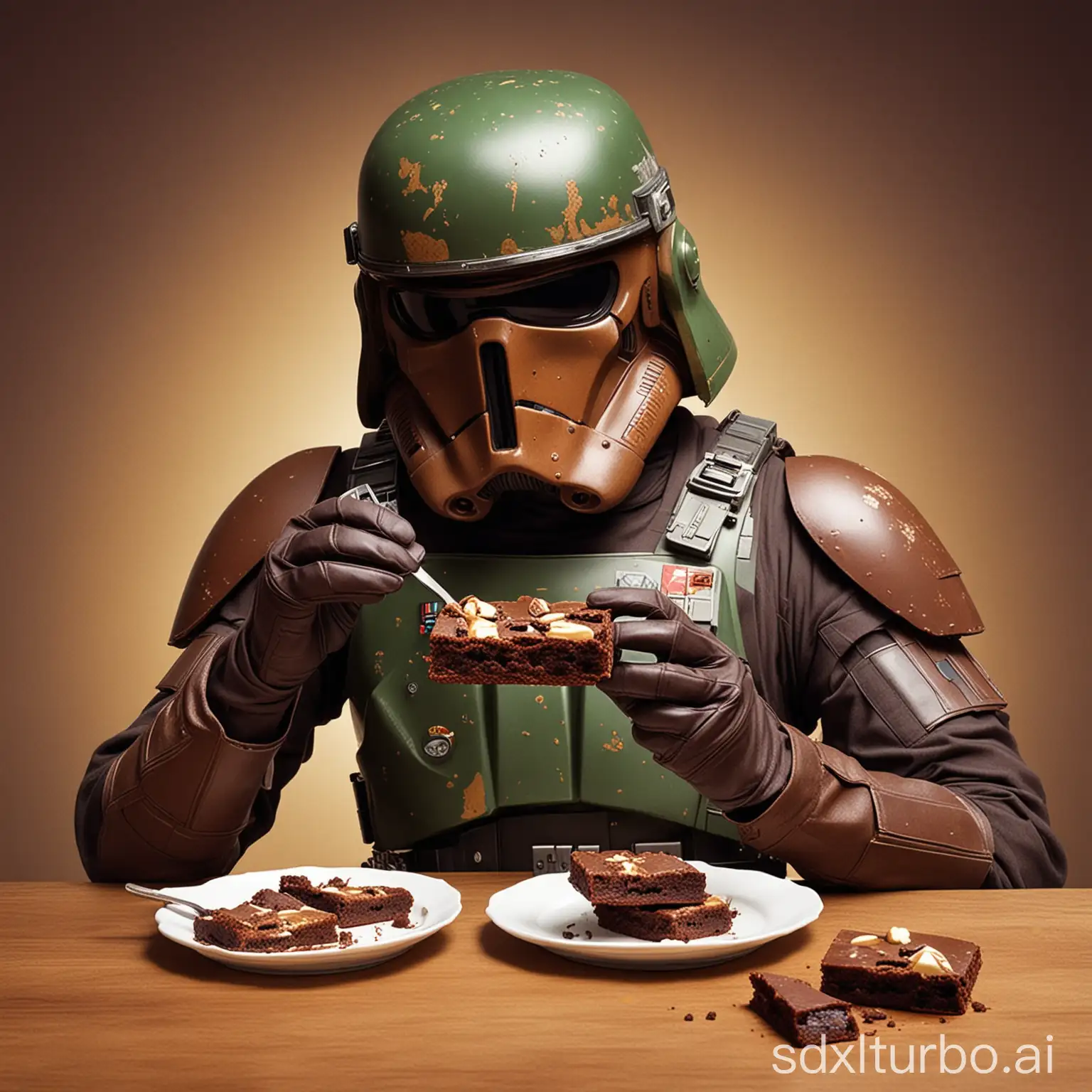 soldado de star wars comiendo brownies
