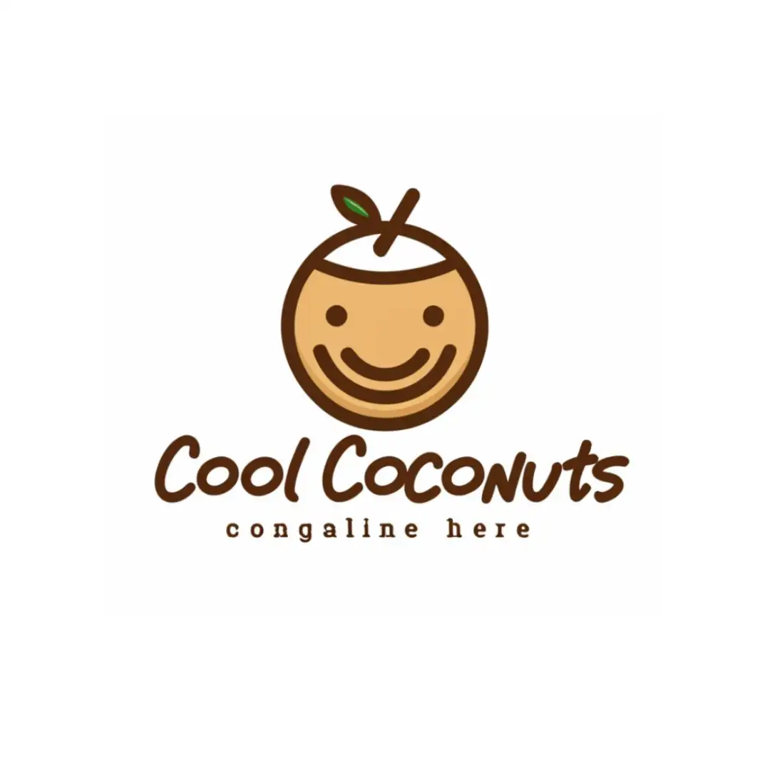 a logo design,with the text "cool coconuts", main symbol:coconut,Minimalistic,be used in Others industry,clear background