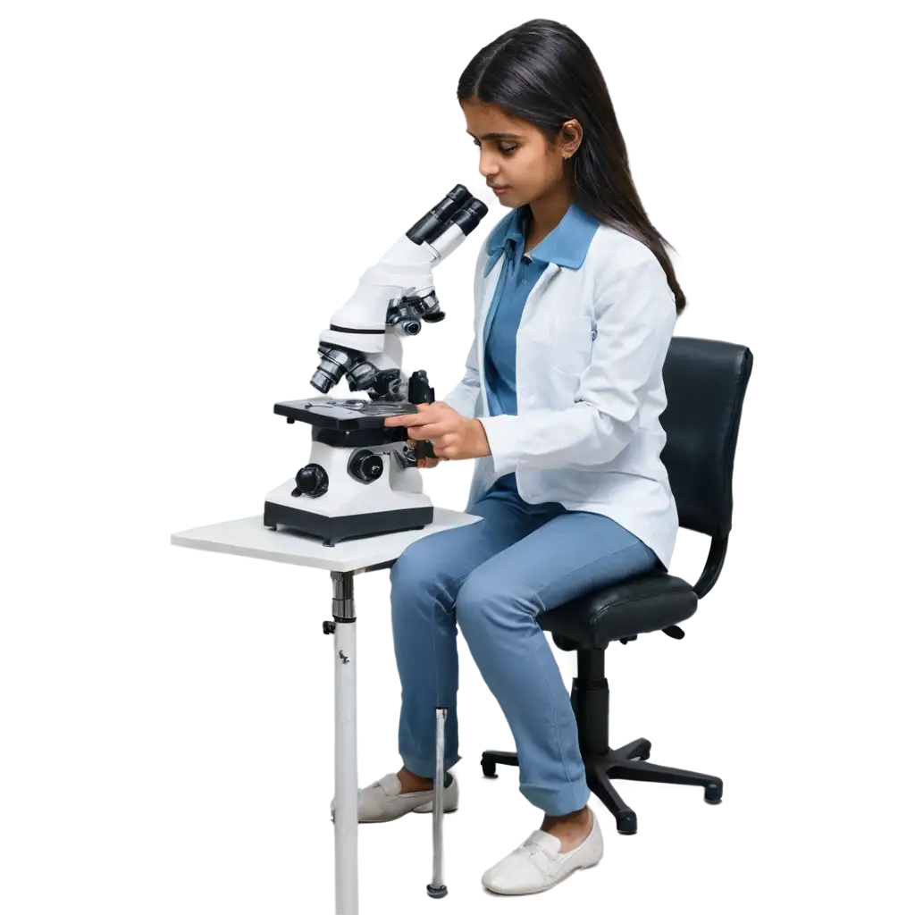 Indian-Young-Girl-Working-in-Medical-Lab-with-Microscope-HighQuality-PNG-Image
