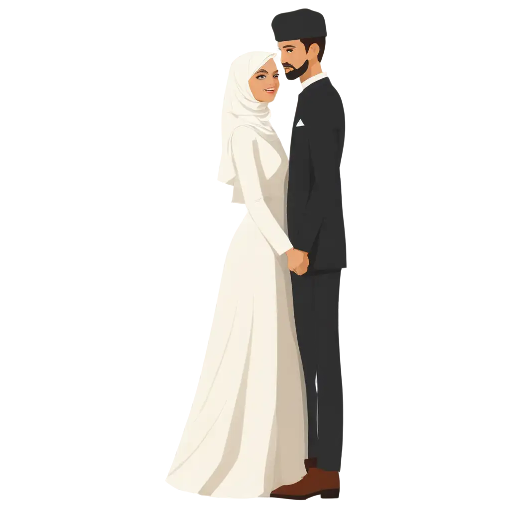 HighQuality-Muslim-Wedding-Couple-PNG-Exquisite-Vector-Illustration-for-Digital-and-Print-Media