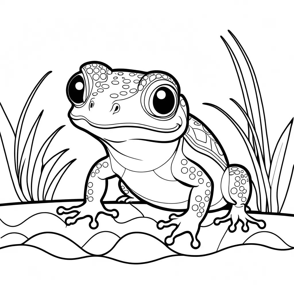 an entire big eyed  cute newt
, Coloring Page, black and
 white, line art, dont crop the image, white background, Simplicity, Ample White Space. The background of the coloring page is plain white to make it easy for young children to color within the lines. The outlines of all the subjects are easy to distinguish, making it simple for kids to color without too much difficulty, Coloring Page, black and white, line art, white background, Simplicity, Ample White Space. The background of the coloring page is plain white to make it easy for young children to color within the lines. The outlines of all the subjects are easy to distinguish, making it simple for kids to color without too much difficulty, Coloring Page, black and white, line art, white background, Simplicity, Ample White Space. The background of the coloring page is plain white to make it easy for young children to color within the lines. The outlines of all the subjects are easy to distinguish, making it simple for kids to color without too much difficulty