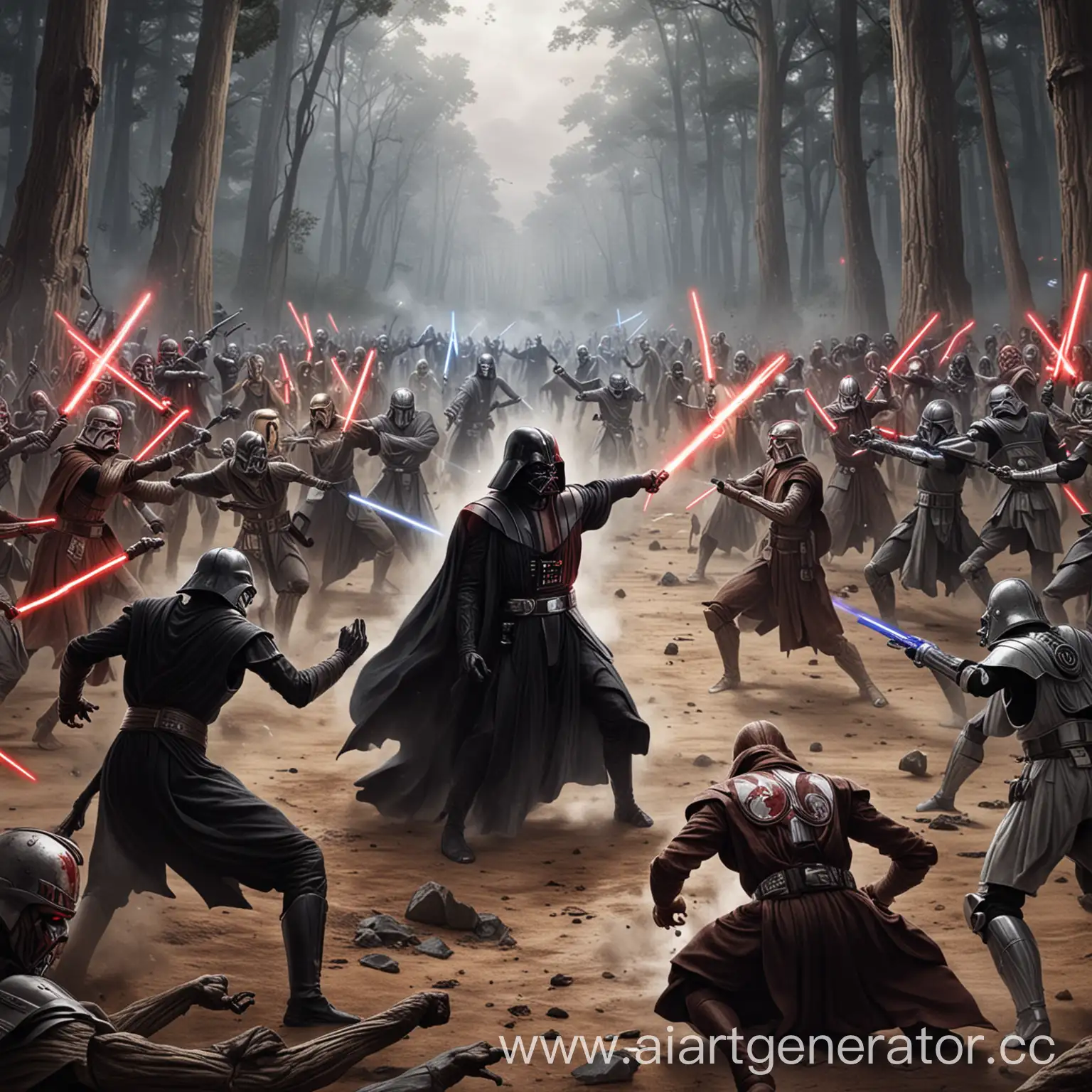 Epic-Jedi-vs-Sith-Battle-Intense-Lightsaber-Duel-Amidst-Cosmic-Chaos