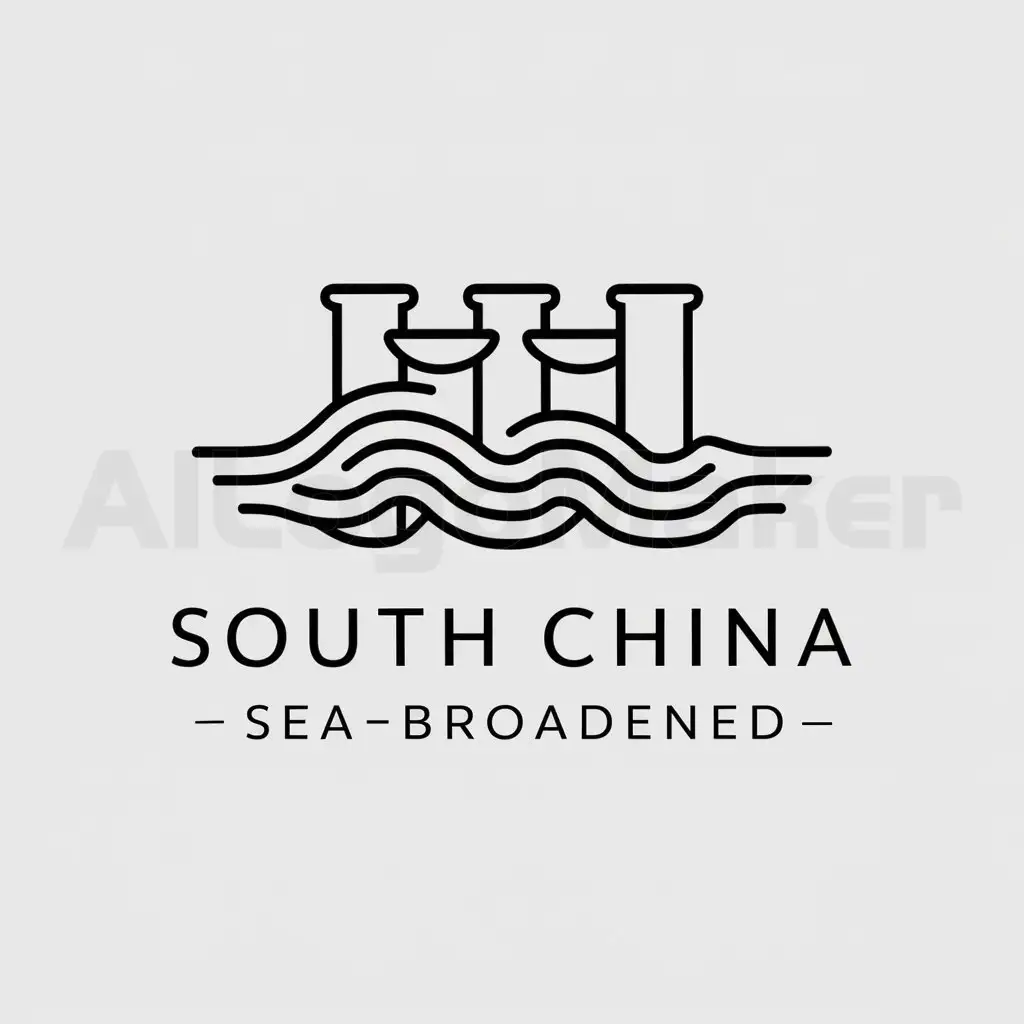 a logo design,with the text "South China Sea-broadened", main symbol:the waves of the sea and the test tubes,Minimalistic,be used in Sports Fitness industry,clear background
