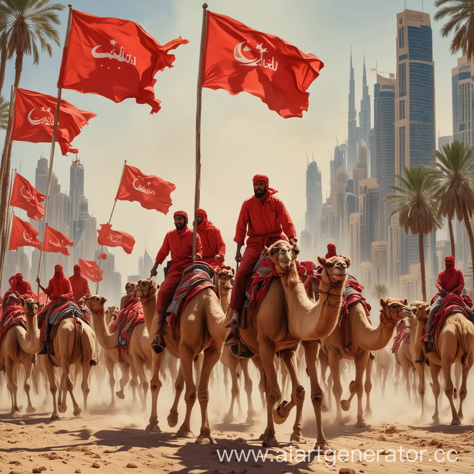 Communist-Revolutionaries-on-Camelback-Socialist-Uprising-in-Dubai