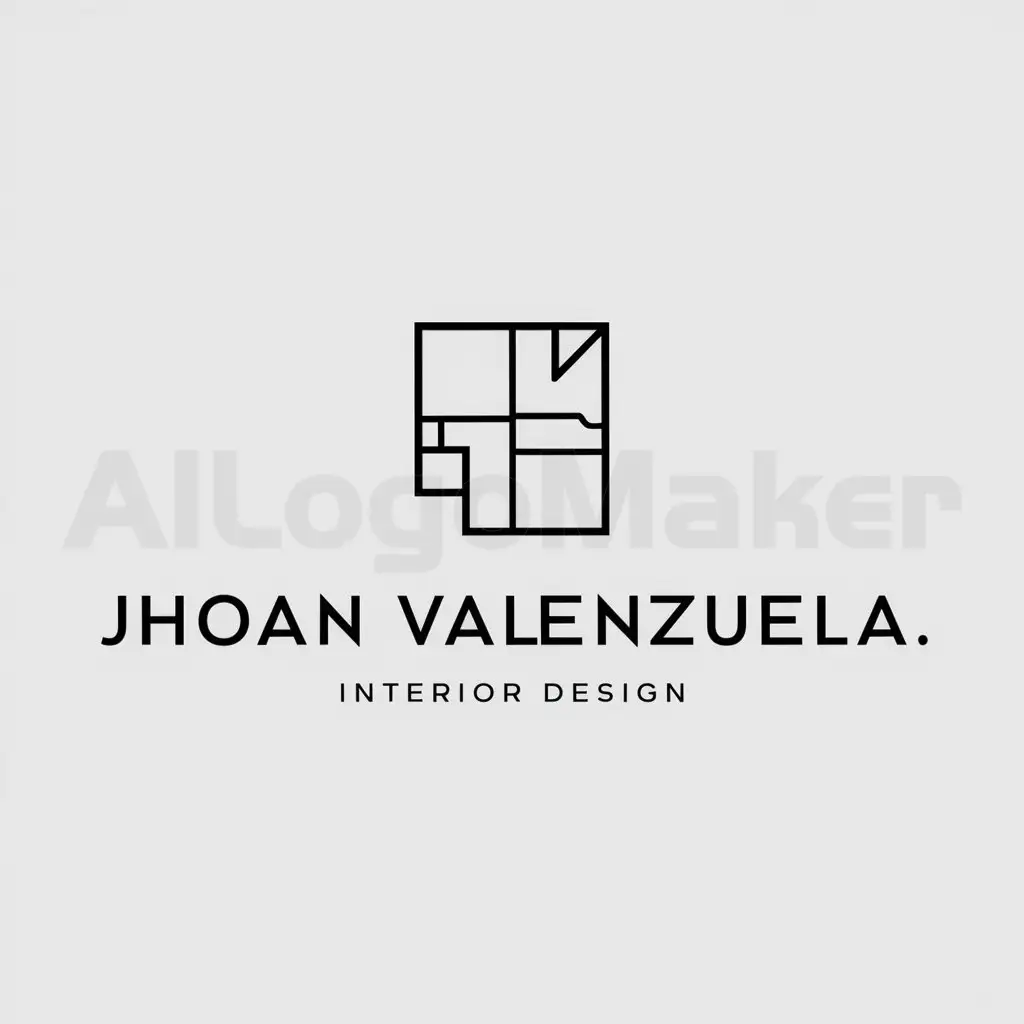 a logo design,with the text "Jhoan Valenzuela", main symbol:diseño de interior,Minimalistic,be used in Construction industry,clear background