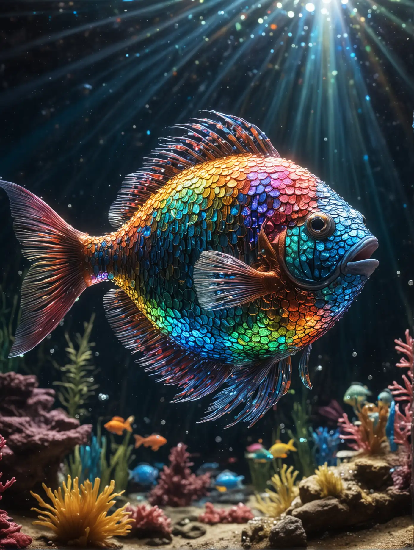 Colorful Disco Party with Rainbow Fish Underwater Theme