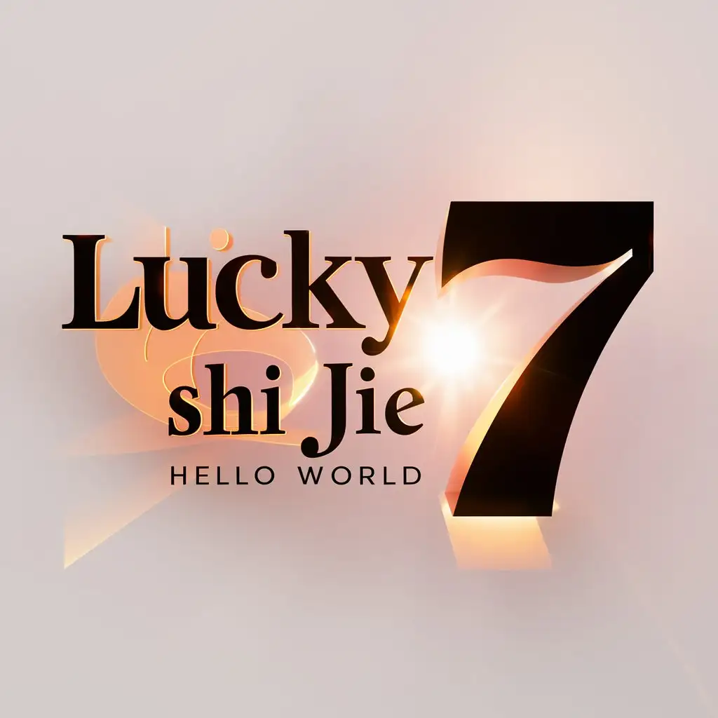 a logo design,with the text "lucky 7", main symbol:ni hao shi jie,Moderate,clear background