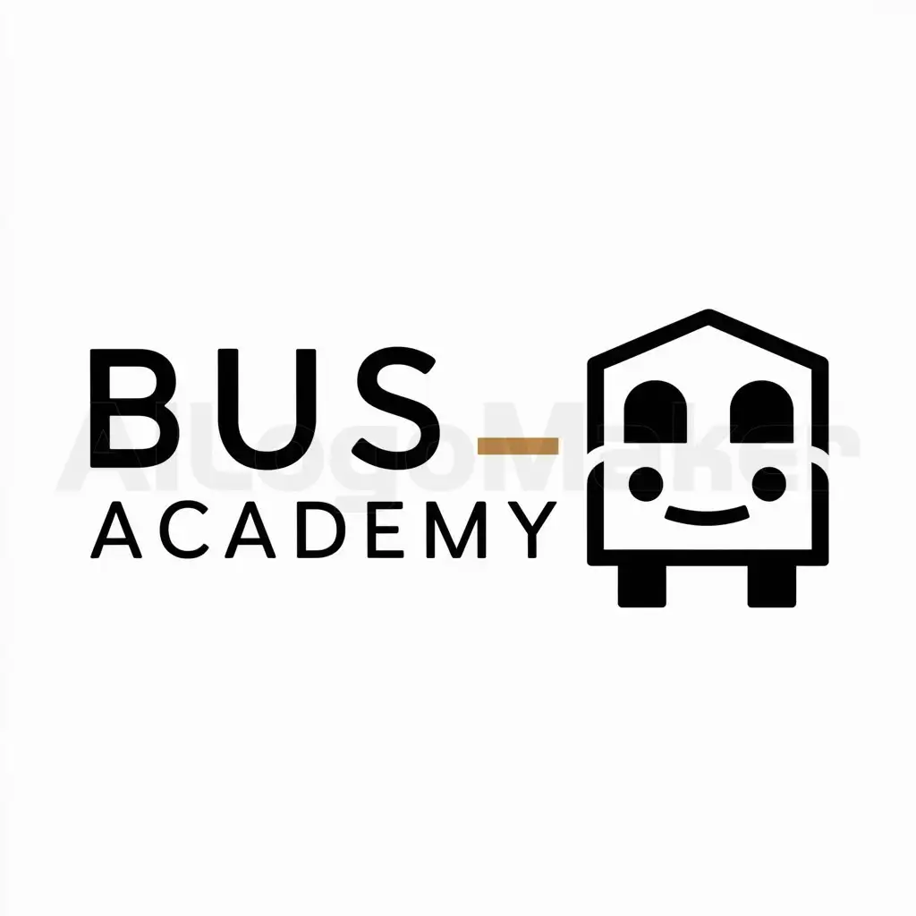 a logo design,with the text "BUS ACADEMY", main symbol:a figure of bus and school,Moderate,clear background