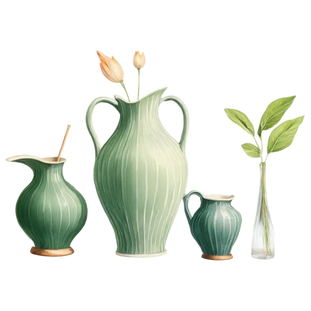 Engaging-Sketchbook-Style-PNG-Illustration-of-Vases-Ideal-for-Marketing-Material