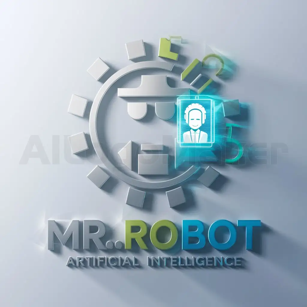 a logo design,with the text "MR.ROBOT", main symbol:Make a logo that has the concept of the artificial intelligent the logo shows a business model of Robert teaching and services,Moderate,be used in Artificial industry,clear background