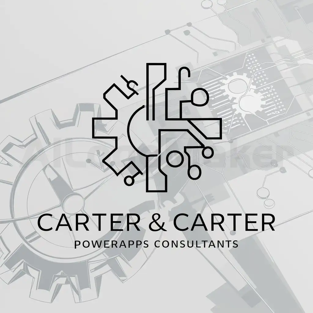 a logo design,with the text "Carter & Carter PowerApps Consultants", main symbol:unsure,complex,be used in Internet industry,clear background