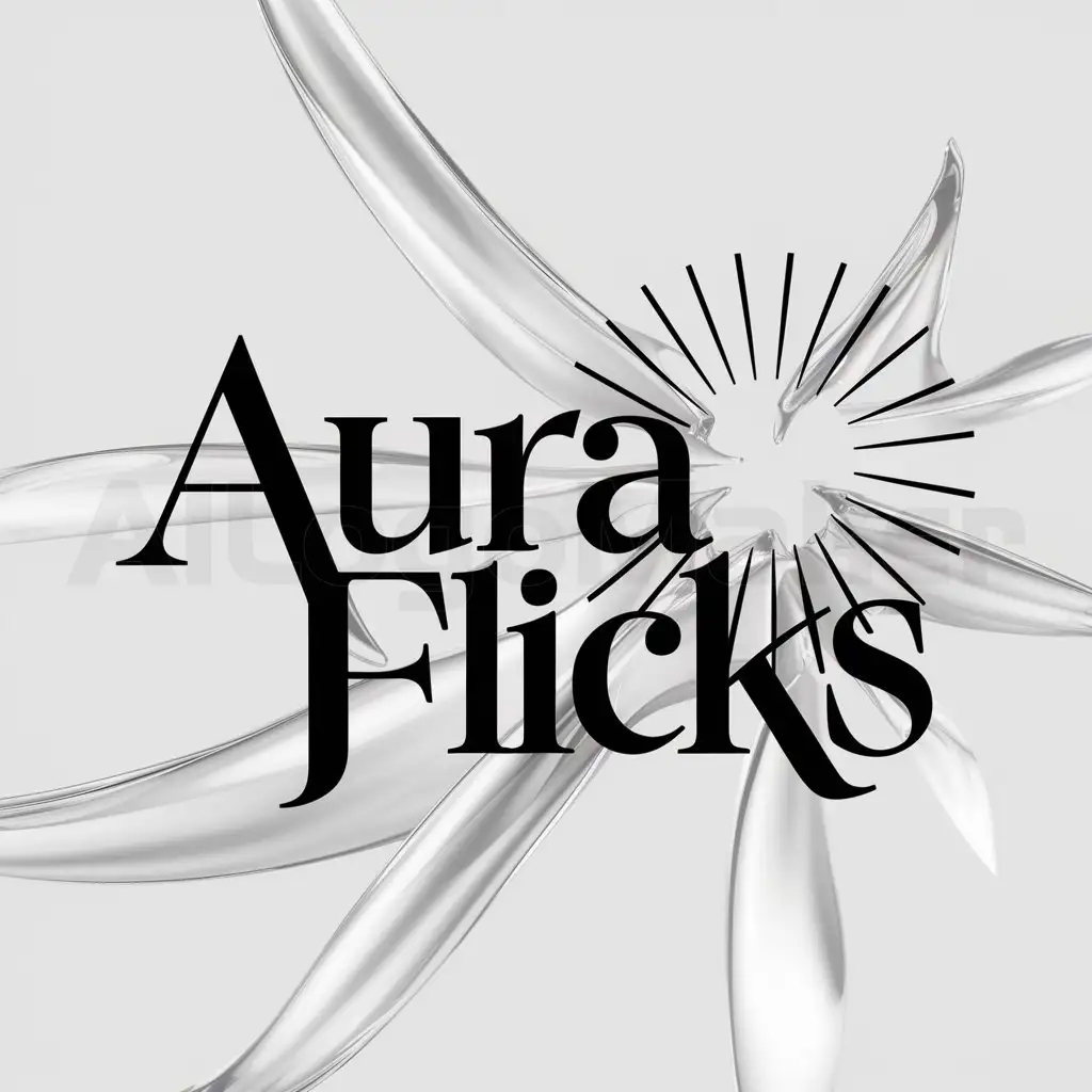 a logo design,with the text "Aura Flicks
", main symbol:purity, free and free streaming, radiant,Moderate,be used in Entertainment industry,clear background