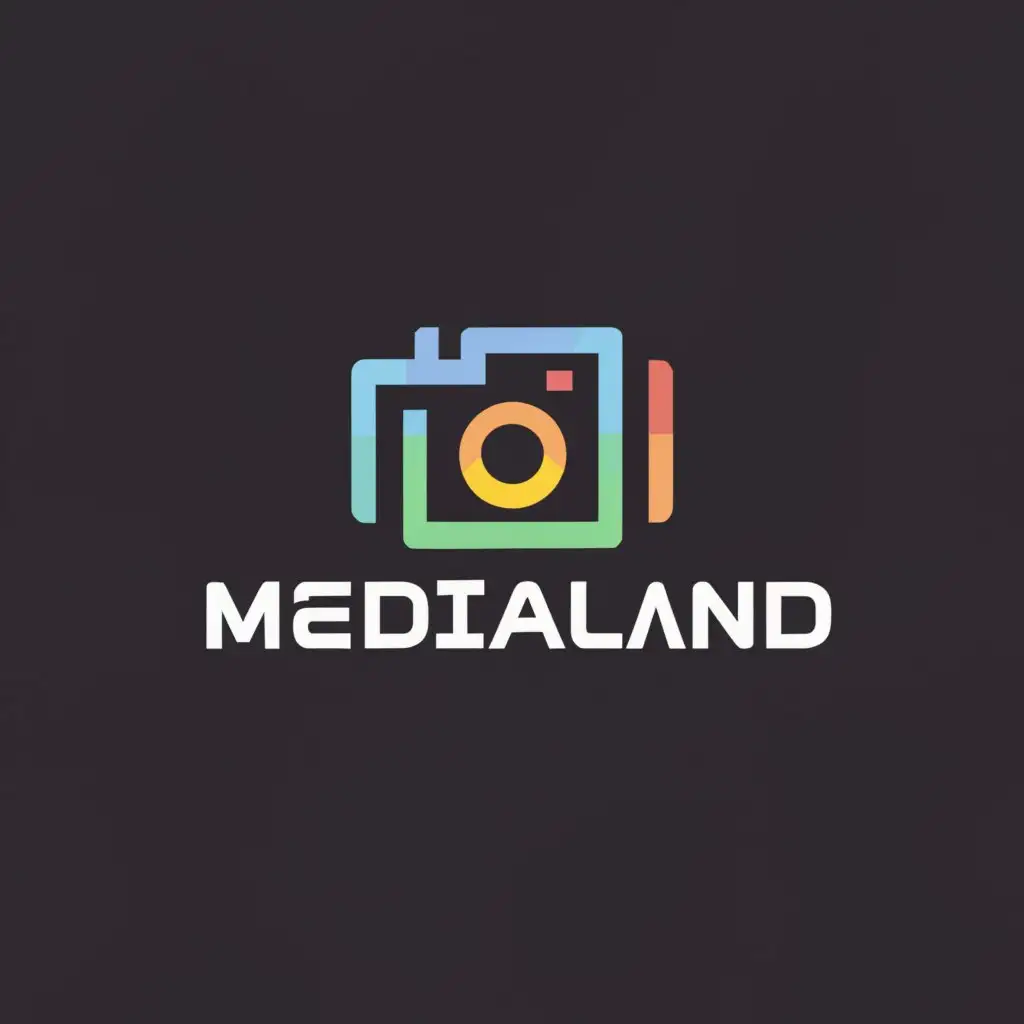 a logo design,with the text "MediaLand", main symbol:Camera,Moderate,be used in Internet industry,clear background