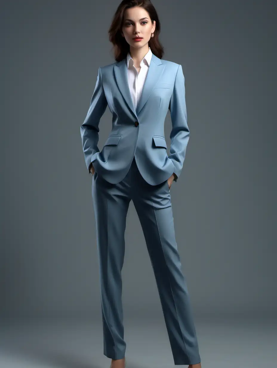 Sophisticated Female Suit Fashion Illustration