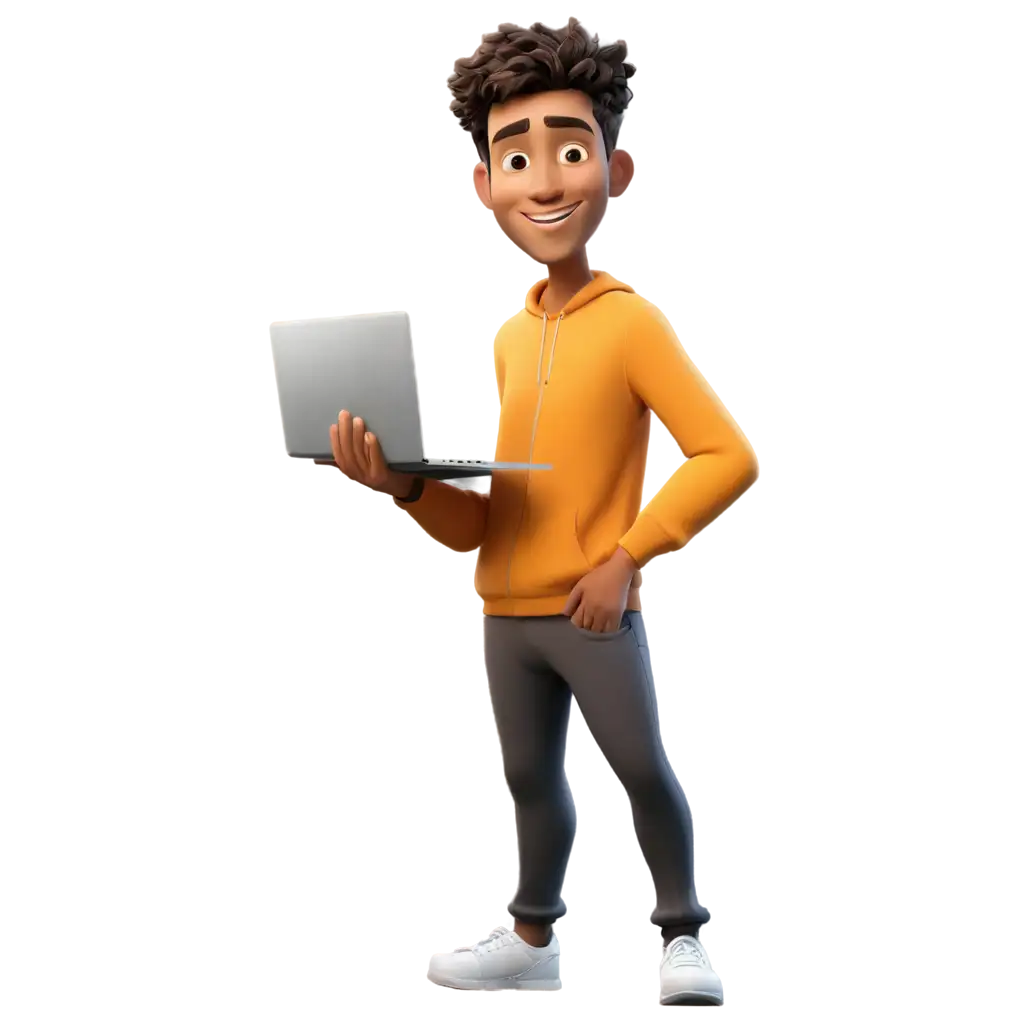 Content creator image with cartoon