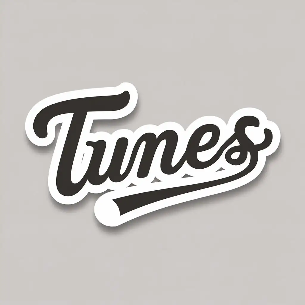 a logo design,with the text "Tunes", main symbol:italic ‘Tunes’, twist, swap, sticker style,Moderate,clear background