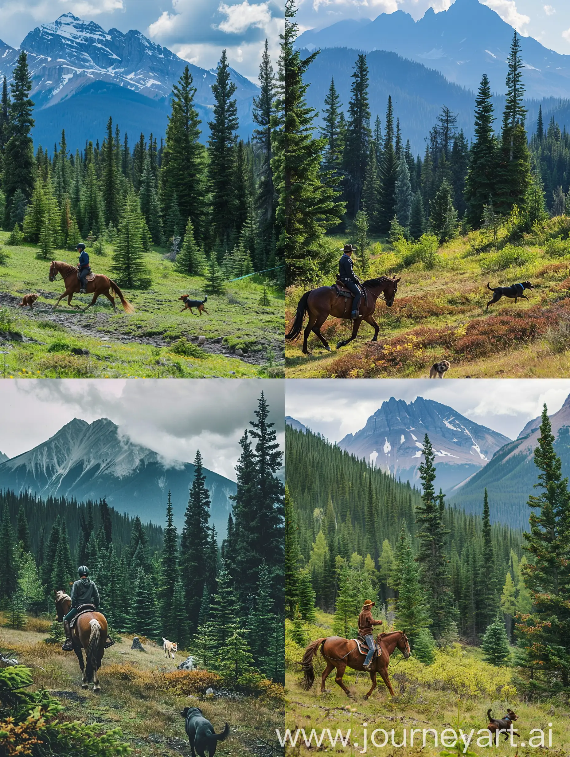Mountain-Trail-Horseback-Riding-with-Canine-Companion