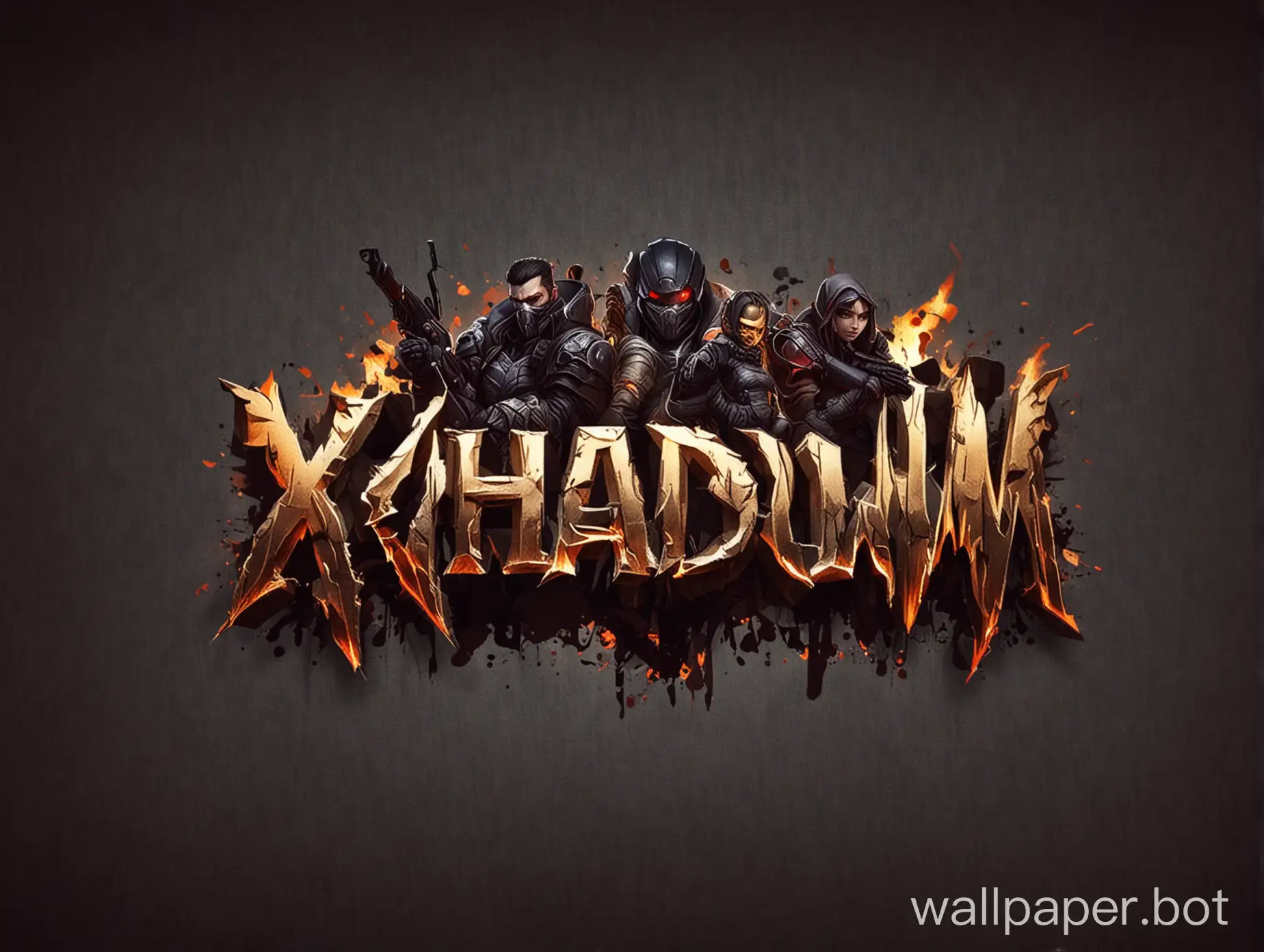 Make a wallpaper which includes the word  Xhadow  and add background with gaming theme