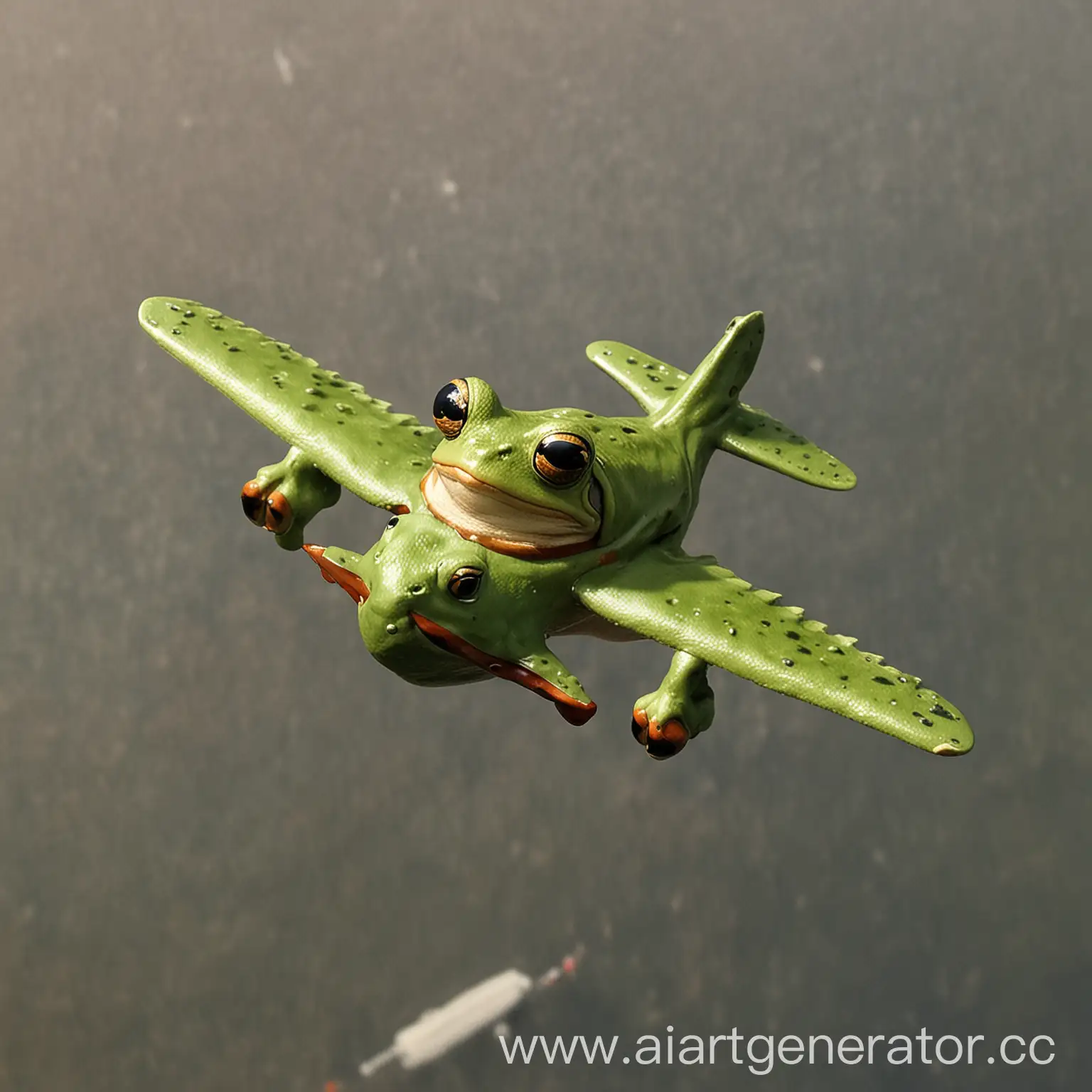 Playful-Frog-Flying-an-Airplane