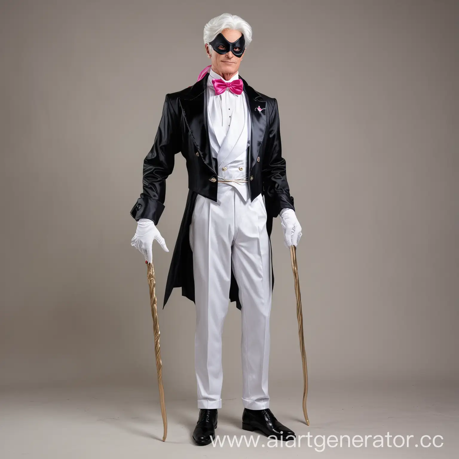 Elderly-Tuxedo-Mask-Poses-with-Cane-in-Sailor-Moon-Style