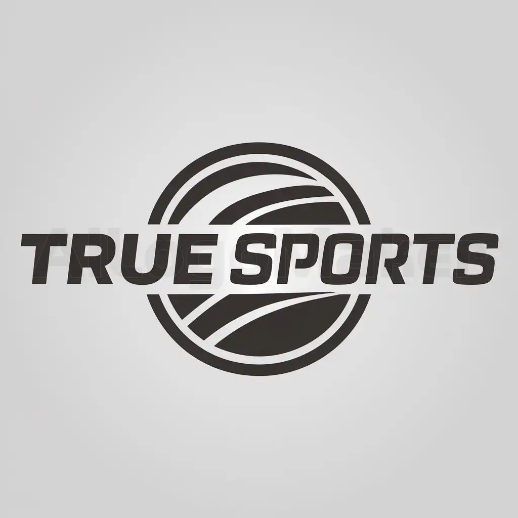 a logo design,with the text "True sports", main symbol:Sports,Moderate,clear background