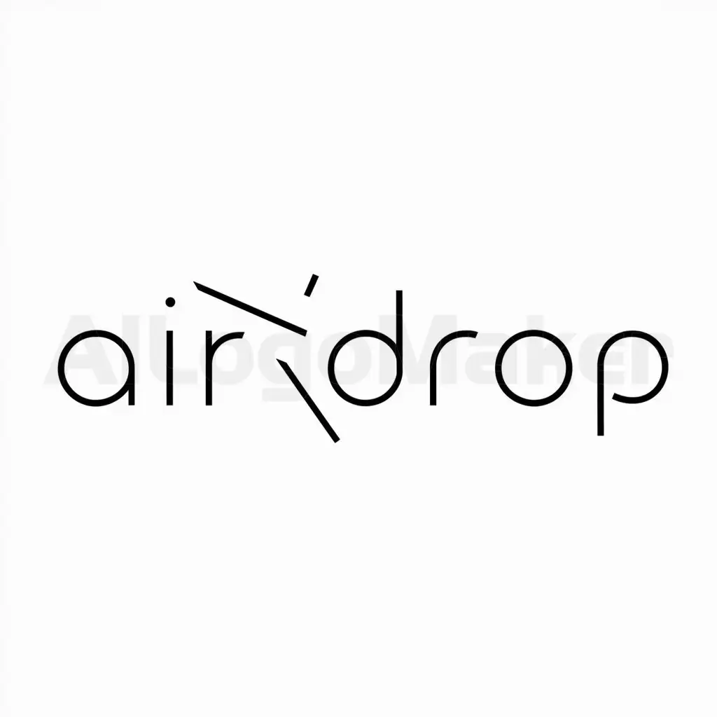 a logo design,with the text "AirDrop", main symbol:Airplane,Minimalistic,be used in Internet industry,clear background