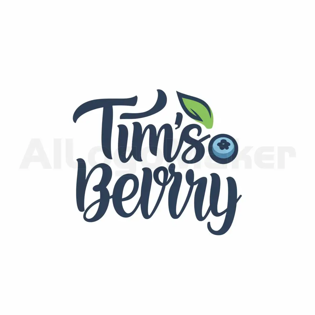 LOGO-Design-for-Tims-Berry-Fresh-Blueberry-Emblem-for-a-Clear-Background-Store-Branding