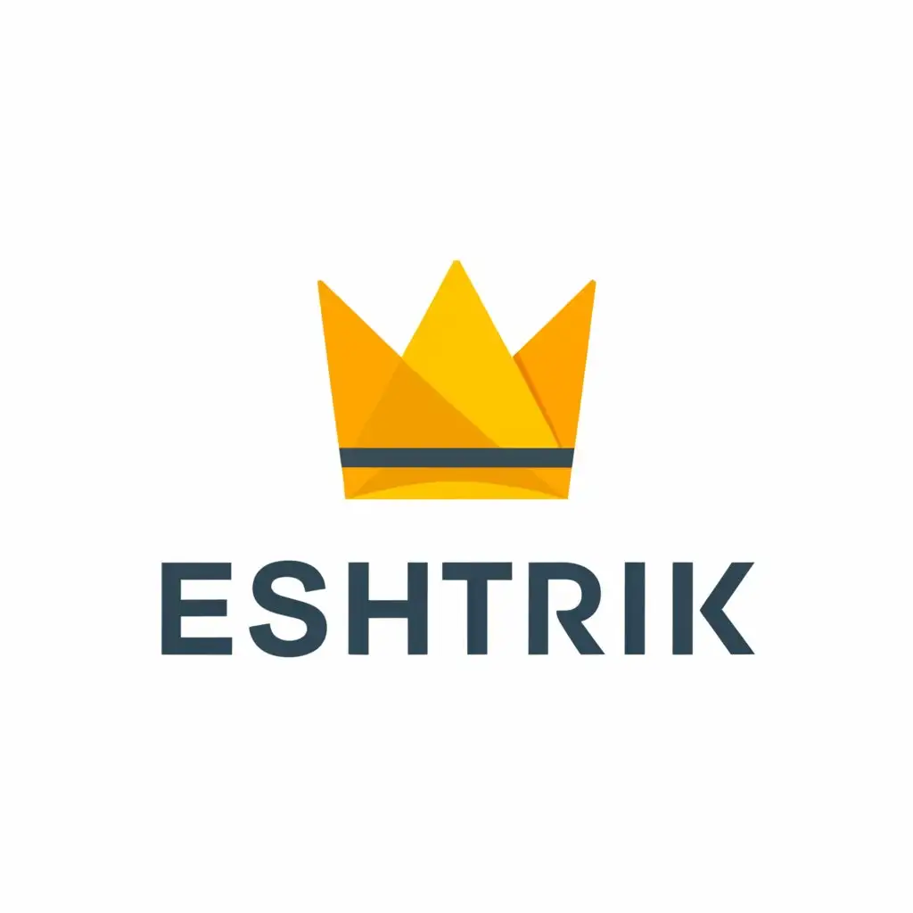 a logo design,with the text "Eshtrik", main symbol:Yellow Crown Premium and a key,Moderate,clear background
