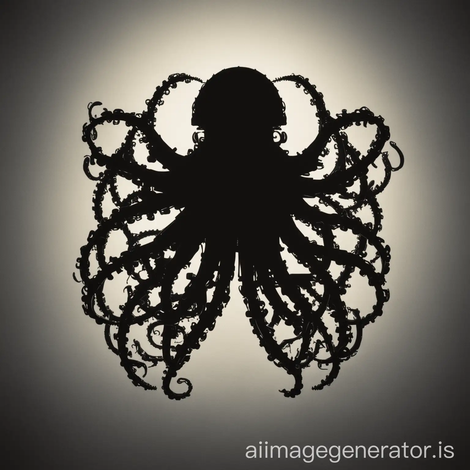 Silhouette-of-Octopus-Swimming-in-Moonlit-Waters